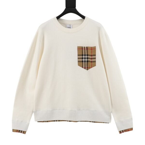 Burberry/Burberry Gingham Patchwork Knit Pullover Sweater - Image 6