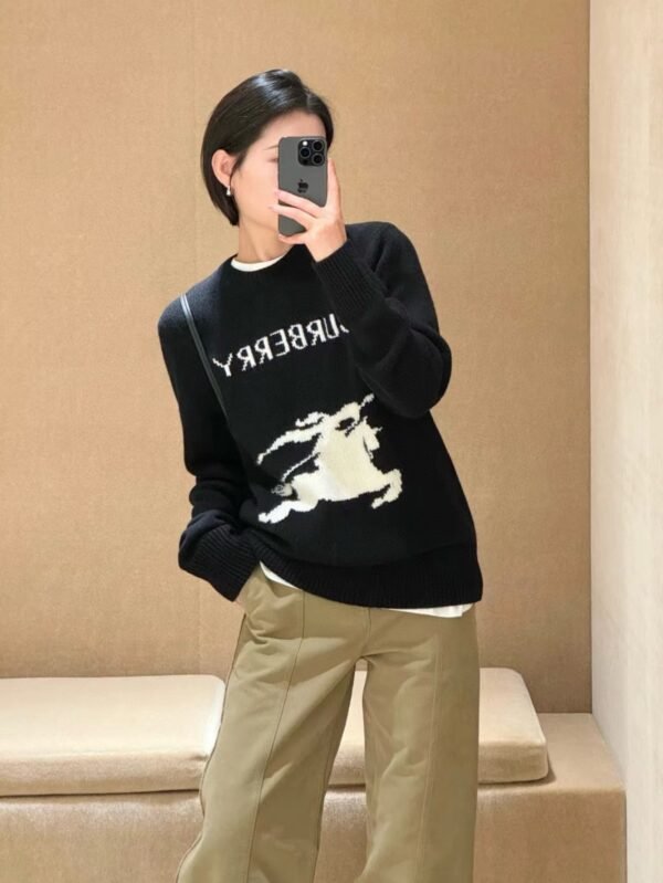 Burberry Burberry BBR Monogram War Horse Jacquard Crew Neck Long Sleeve Knit Sweater - Image 11