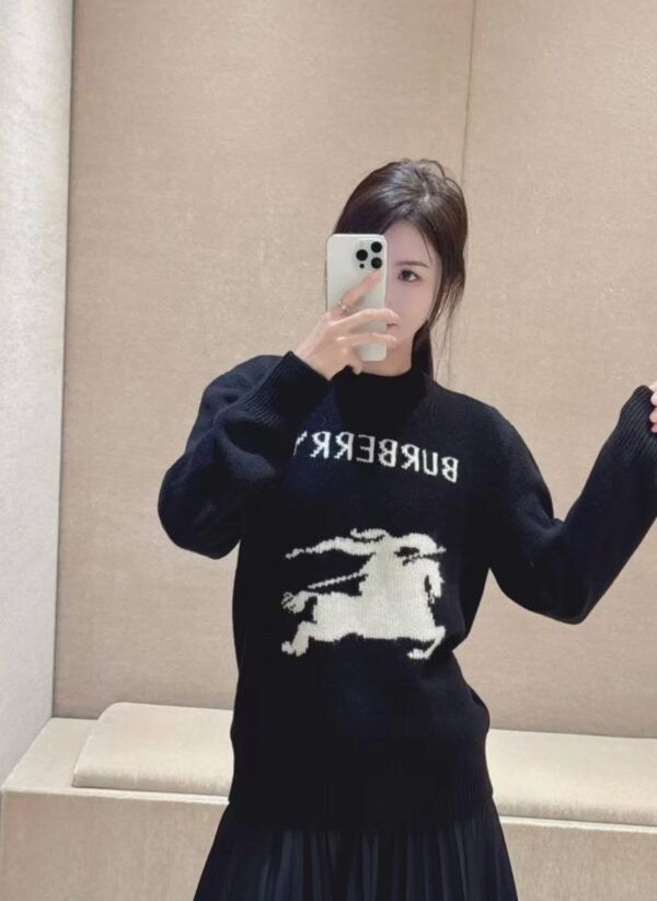 Burberry Burberry BBR Monogram War Horse Jacquard Crew Neck Long Sleeve Knit Sweater - Image 13