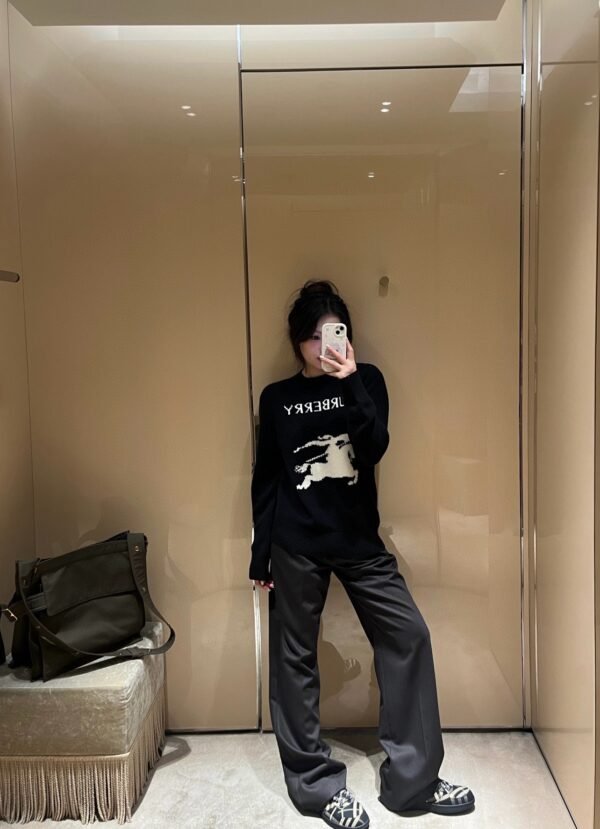 Burberry Burberry BBR Monogram War Horse Jacquard Crew Neck Long Sleeve Knit Sweater - Image 7