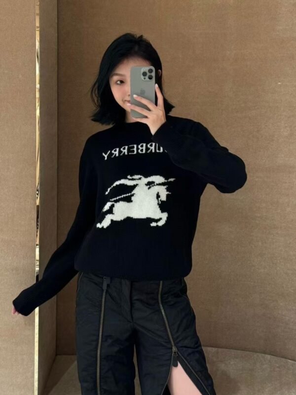Burberry Burberry BBR Monogram War Horse Jacquard Crew Neck Long Sleeve Knit Sweater - Image 6