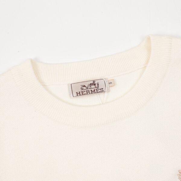 HERMES/Hermes Pegasus Embroidered Crew Neck Sweater - Image 3