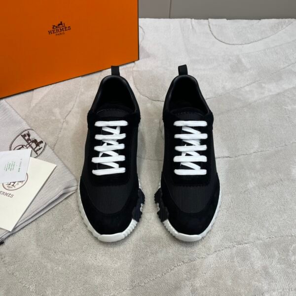 Hermes hermes Bouncing sneakers knit and suede goatskin sneakers. - Image 4