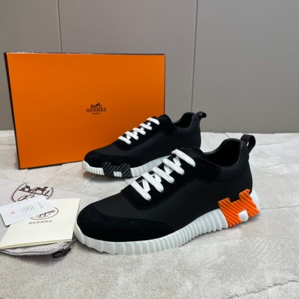 Hermes hermes Bouncing sneakers knit and suede goatskin sneakers. - Image 5