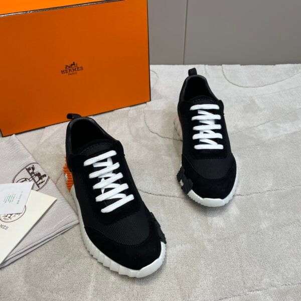 Hermes hermes Bouncing sneakers knit and suede goatskin sneakers. - Image 2