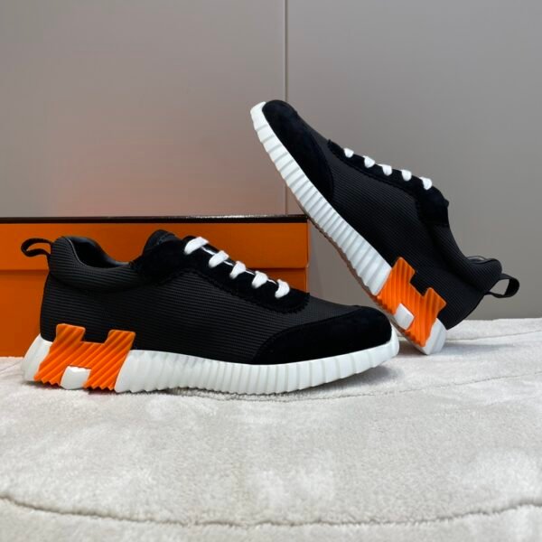 Hermes hermes Bouncing sneakers knit and suede goatskin sneakers. - Image 9