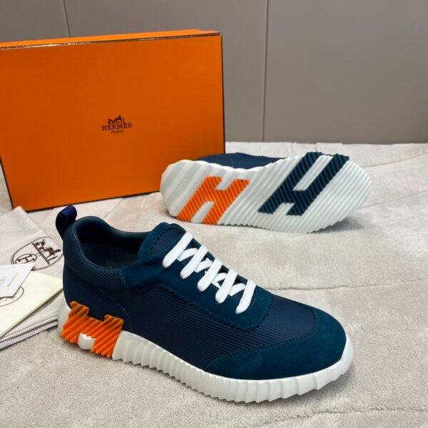 Hermes hermes Bouncing sneakers knit and suede goatskin sneakers. - Image 7