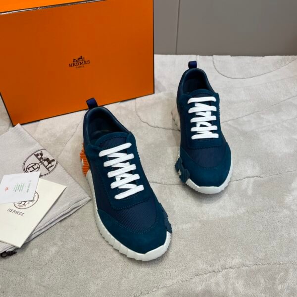 Hermes hermes Bouncing sneakers knit and suede goatskin sneakers. - Image 2