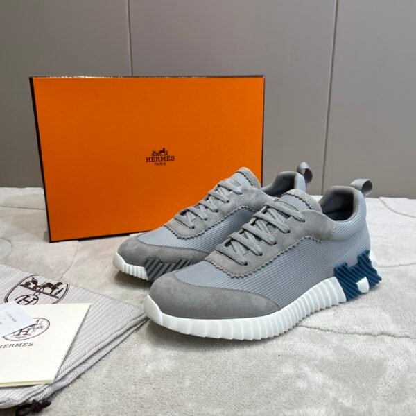 Hermes hermes Bouncing sneakers knit and suede goatskin sneakers. - Image 6