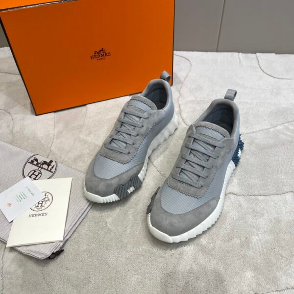 Hermes hermes Bouncing sneakers knit and suede goatskin sneakers. - Image 4
