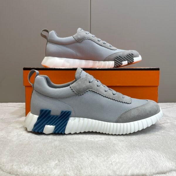Hermes hermes Bouncing sneakers knit and suede goatskin sneakers. - Image 3