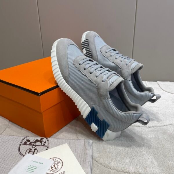Hermes hermes Bouncing sneakers knit and suede goatskin sneakers. - Image 2