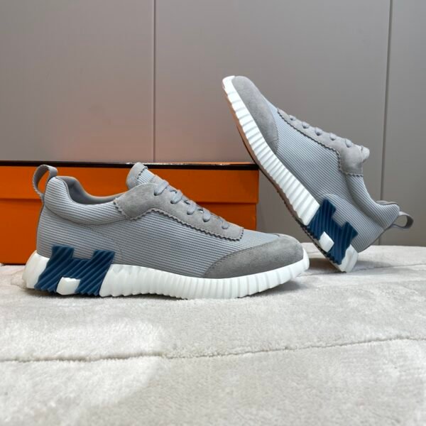 Hermes hermes Bouncing sneakers knit and suede goatskin sneakers. - Image 7
