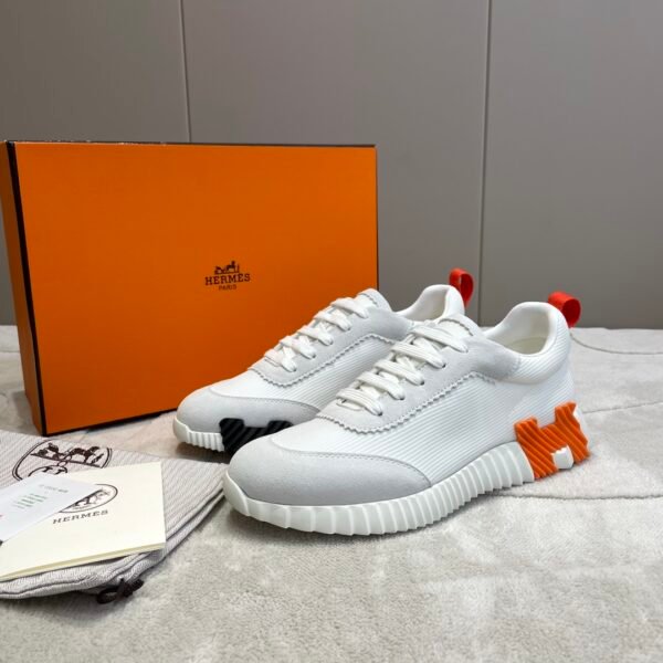 Hermes hermes Bouncing sneakers knit and suede goatskin sneakers. - Image 4