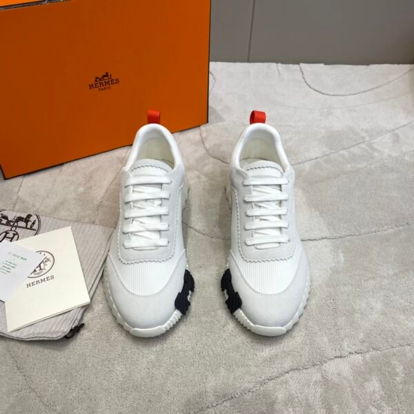 Hermes hermes Bouncing sneakers knit and suede goatskin sneakers. - Image 2