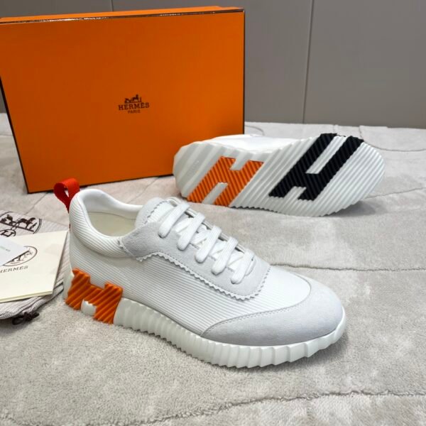 Hermes hermes Bouncing sneakers knit and suede goatskin sneakers. - Image 10