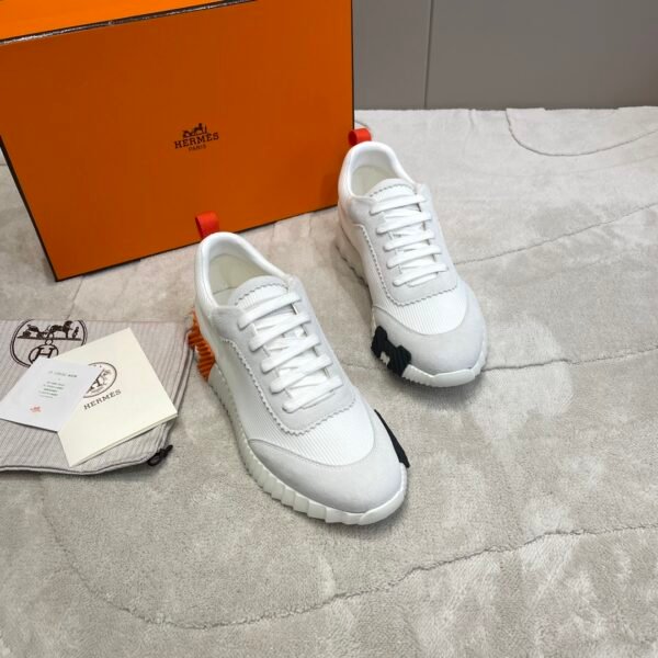 Hermes hermes Bouncing sneakers knit and suede goatskin sneakers. - Image 6