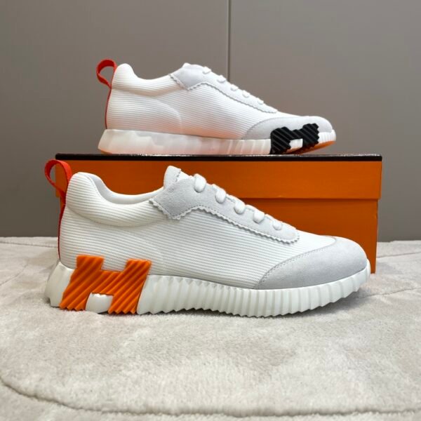 Hermes hermes Bouncing sneakers knit and suede goatskin sneakers. - Image 9