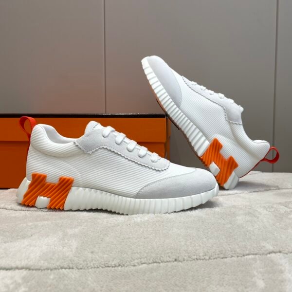 Hermes hermes Bouncing sneakers knit and suede goatskin sneakers. - Image 8