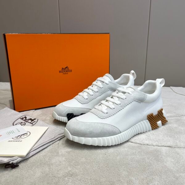 Hermes hermes Bouncing sneakers knit and suede goatskin sneakers. - Image 9
