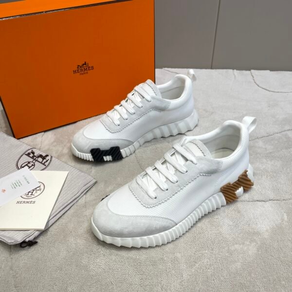 Hermes hermes Bouncing sneakers knit and suede goatskin sneakers. - Image 6