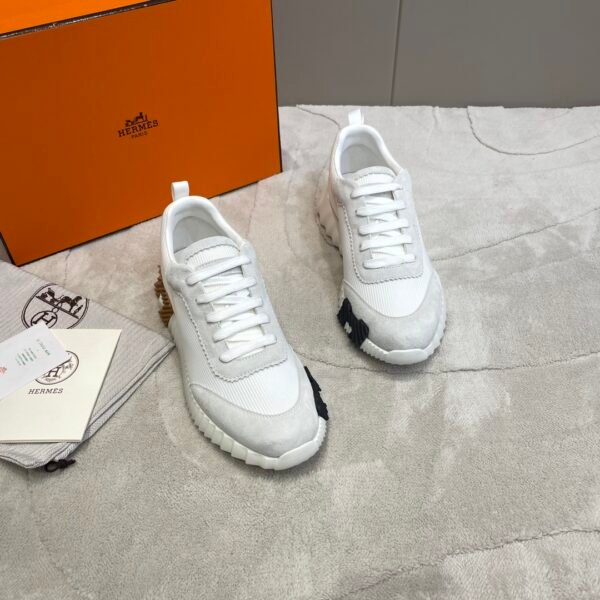 Hermes hermes Bouncing sneakers knit and suede goatskin sneakers. - Image 8