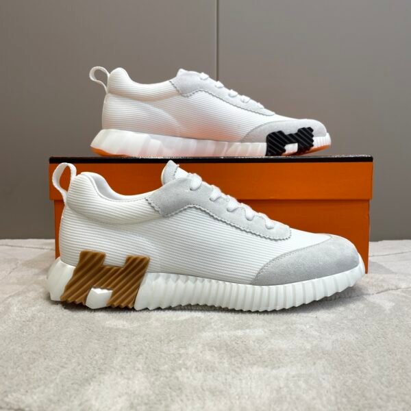 Hermes hermes Bouncing sneakers knit and suede goatskin sneakers.