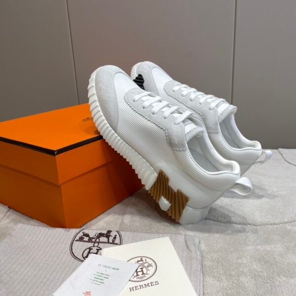 Hermes hermes Bouncing sneakers knit and suede goatskin sneakers. - Image 10