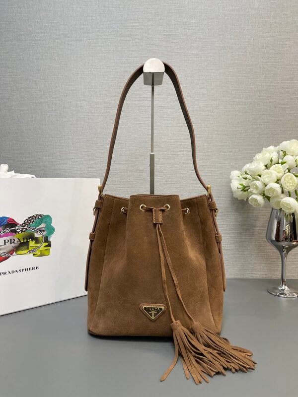 Prada Brushed Leather Bucket Bag