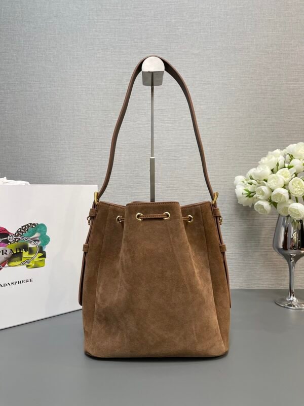 Prada Brushed Leather Bucket Bag - Image 3