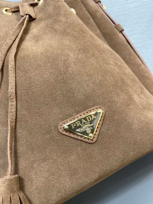 Prada Brushed Leather Bucket Bag - Image 6