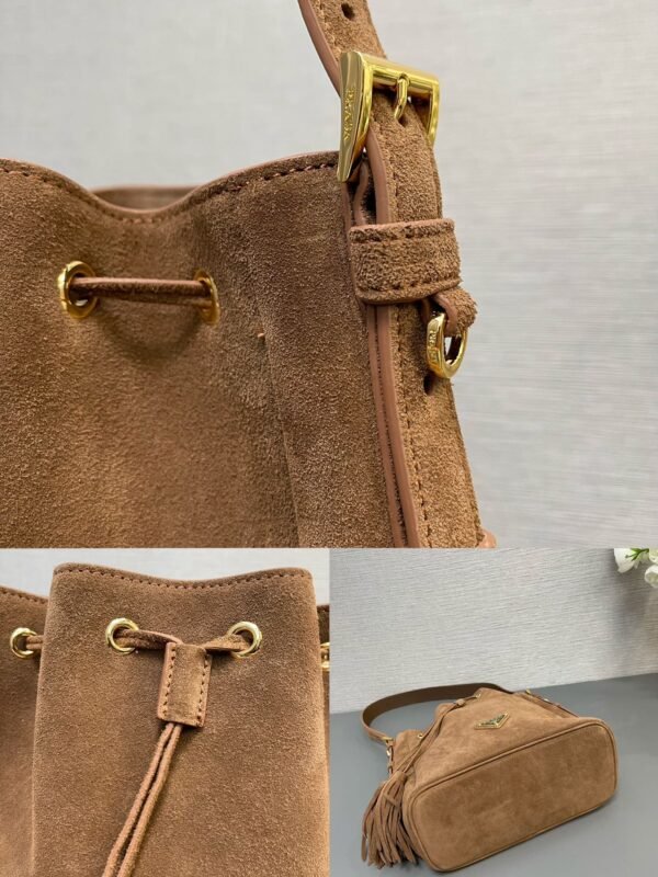 Prada Brushed Leather Bucket Bag - Image 10