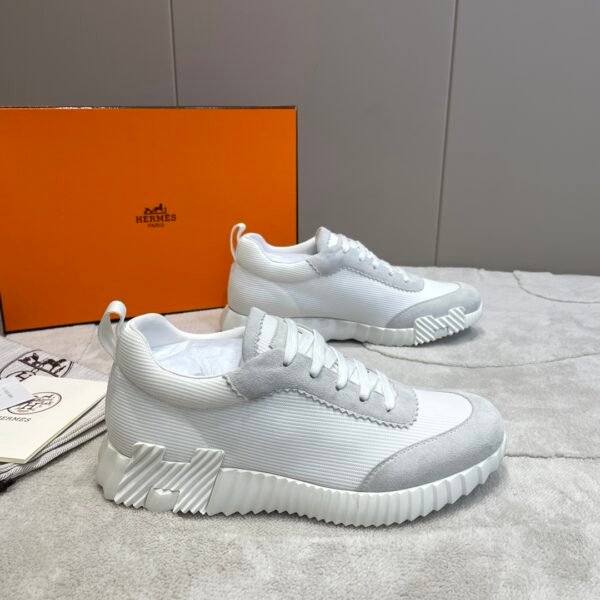 Hermes hermes Bouncing sneakers knit and suede goatskin sneakers. - Image 3