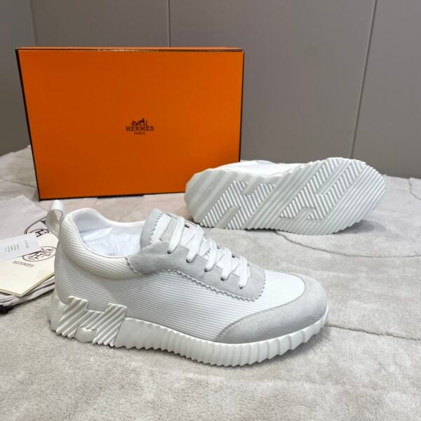 Hermes hermes Bouncing sneakers knit and suede goatskin sneakers. - Image 2