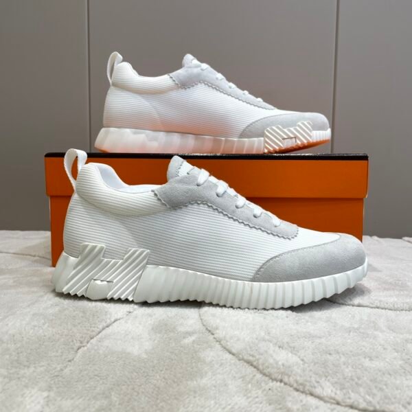 Hermes hermes Bouncing sneakers knit and suede goatskin sneakers.