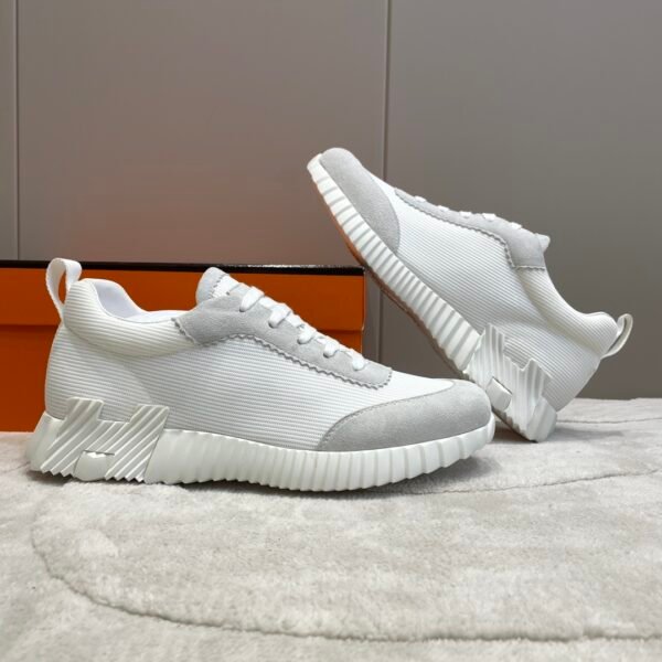 Hermes hermes Bouncing sneakers knit and suede goatskin sneakers. - Image 8