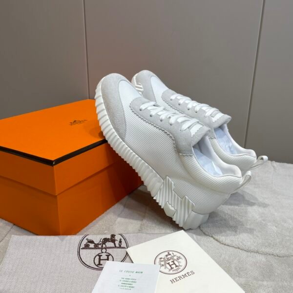 Hermes hermes Bouncing sneakers knit and suede goatskin sneakers. - Image 9