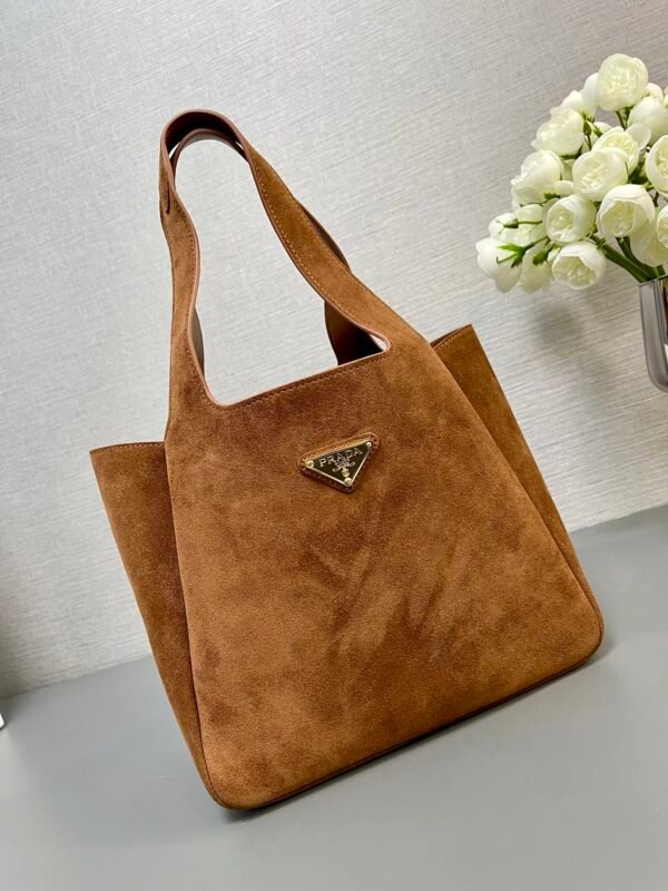 Prada Brushed Leather Bucket Bag/Brown - Image 4