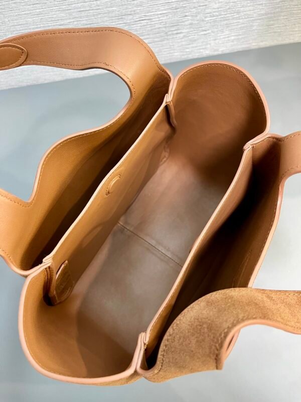 Prada Brushed Leather Bucket Bag/Brown - Image 8