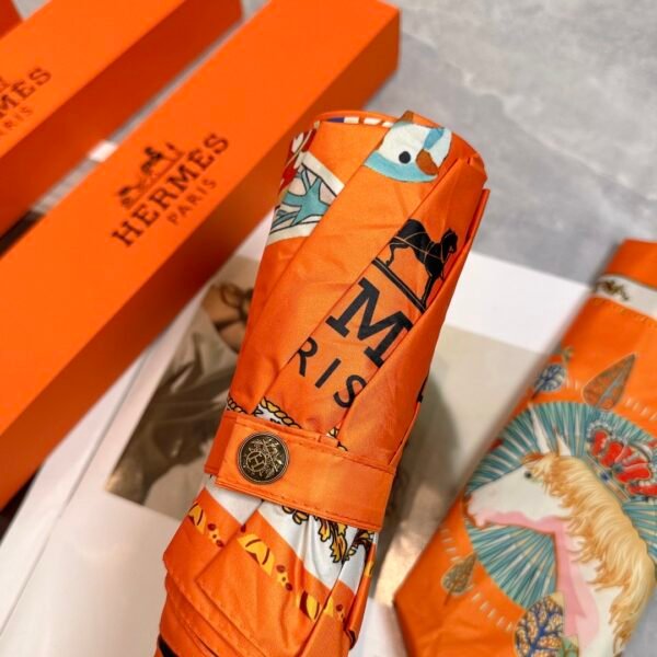 HERMES (Hermes) Crown War Horse 2024 summer new fully automatic folding sunny umbrellas - Image 10