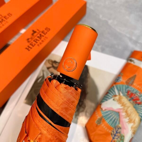 HERMES (Hermes) Crown War Horse 2024 summer new fully automatic folding sunny umbrellas - Image 4