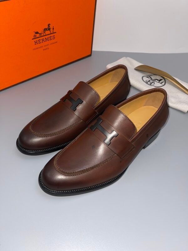 HERMÈS Hermes men's leather shoes - Image 5
