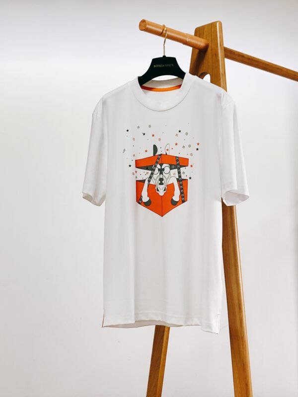 Hermès 2024SS Spring/Summer New Arrivals Men's high-level casual short TEE - Image 8