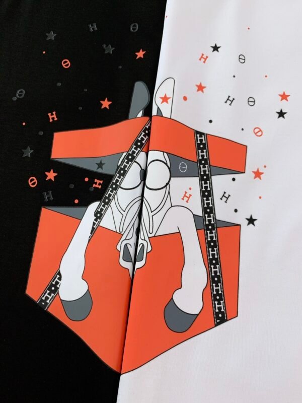 Hermès 2024SS Spring/Summer New Arrivals Men's high-level casual short TEE - Image 3