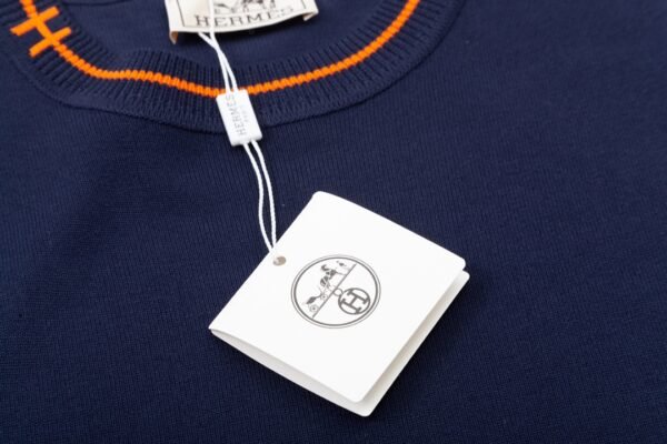 HERMES color blocked collar knit sweater round collar - Image 2