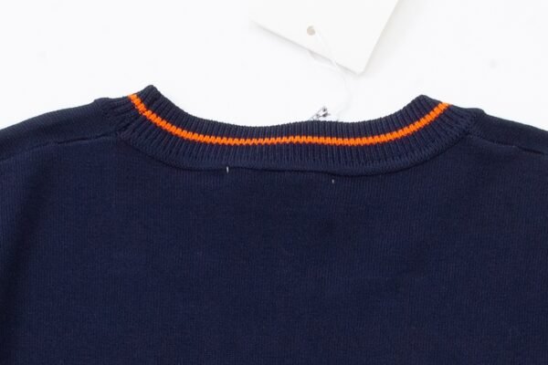 HERMES color blocked collar knit sweater round collar - Image 4