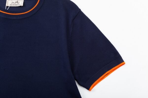 HERMES color blocked collar knit sweater round collar - Image 6