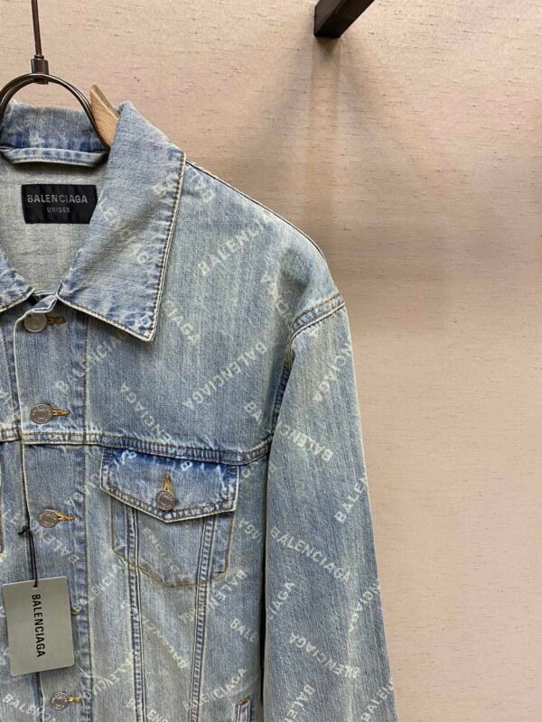 Balenciaga denim jacket with all-over prints - Image 5
