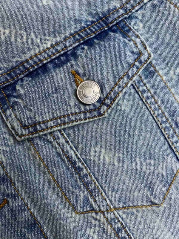 Balenciaga denim jacket with all-over prints - Image 6