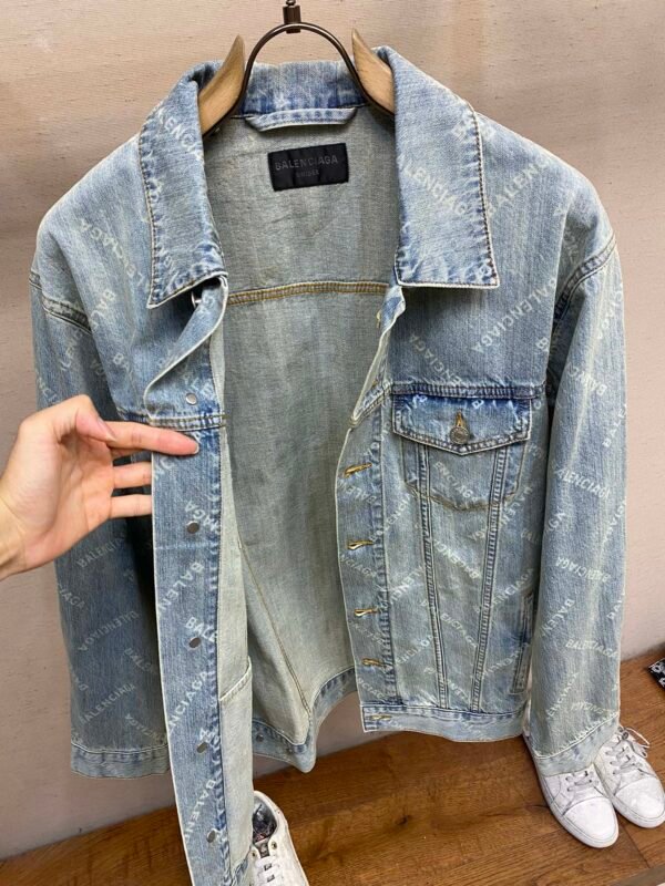 Balenciaga denim jacket with all-over prints - Image 10